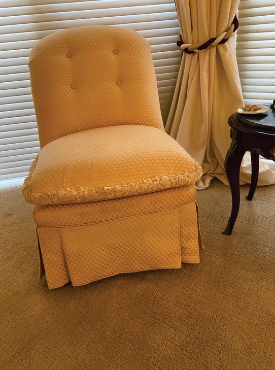 The same slipper chair clean and bright after upholstery cleaning