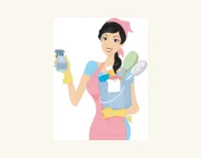 Illustration of home cleaning supplies