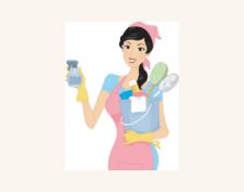 Illustration of home cleaning supplies